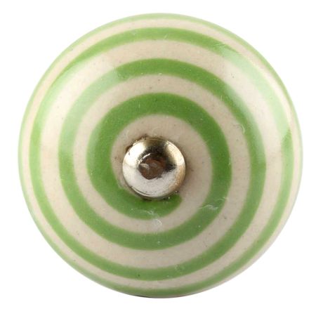 Pea Green Striped Ceramic Wine Stopper